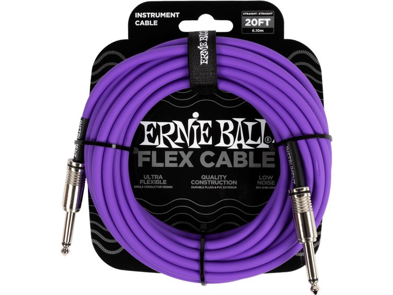 Ernie Ball Instrumentenkabel Flex 6420 – 6.09 m, Purpur Flexibles Standardkabel für Instrumente