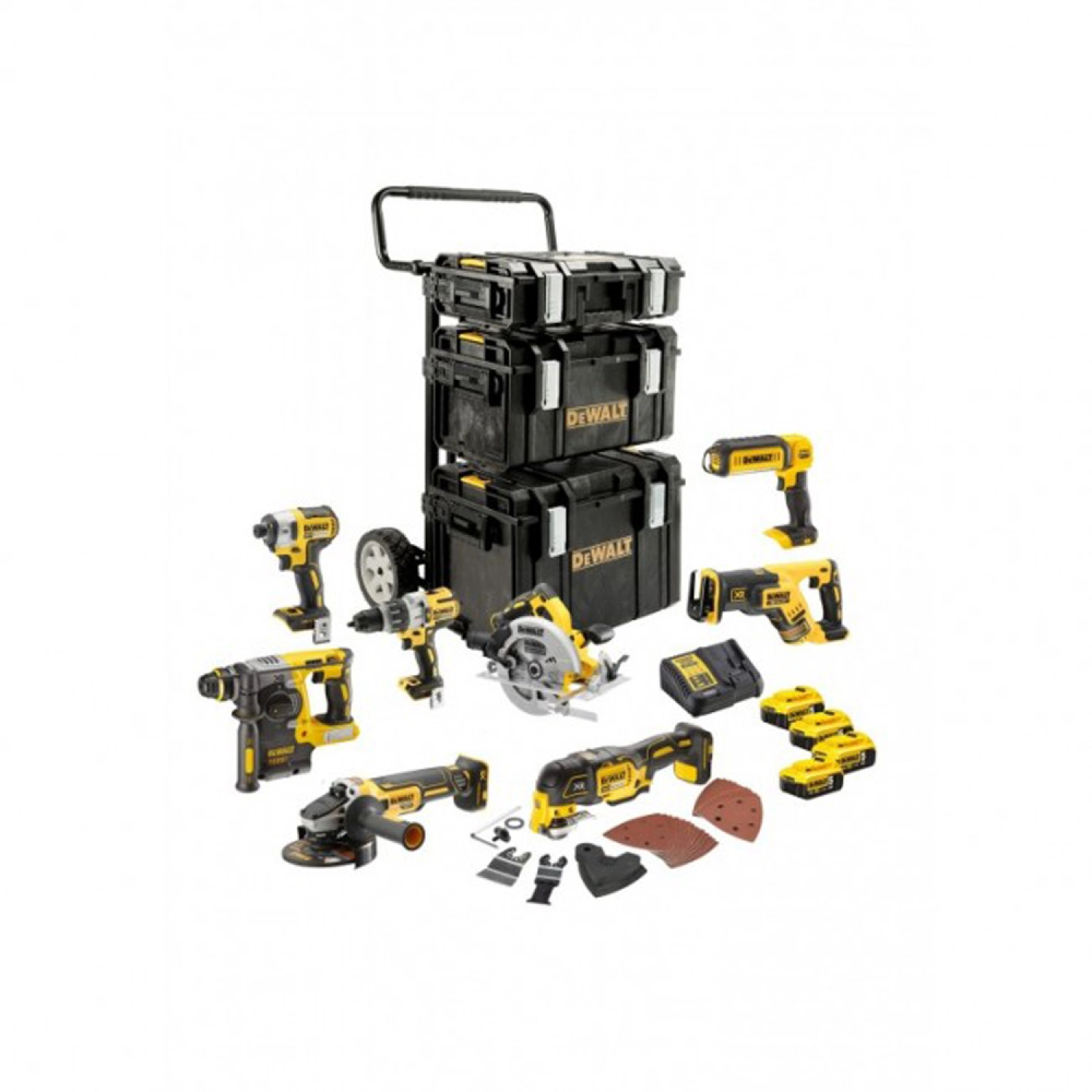 DeWALT DCK853P4 18V Li-Ion accu combiset in Trolley (4x 5,0Ah accu)