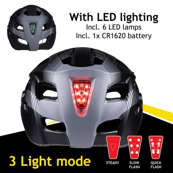 Dunlop cykelhjelm med LED 55-58 cm