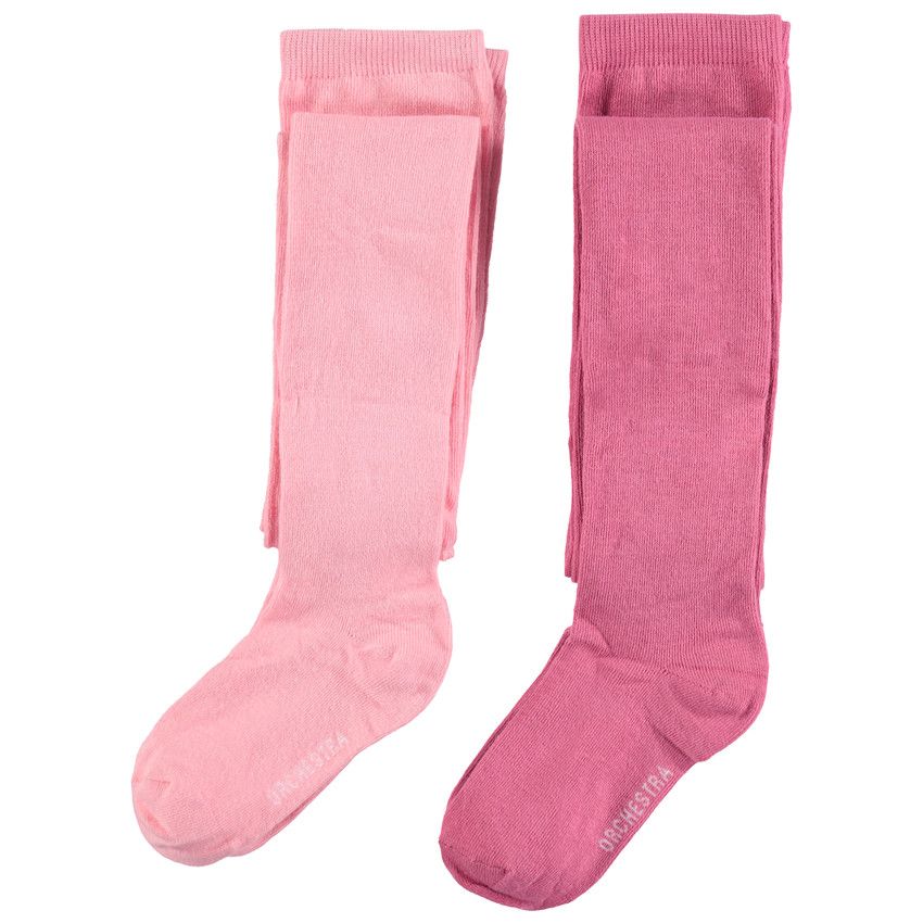 Lot de 2 collants épais unis - Fuchsia