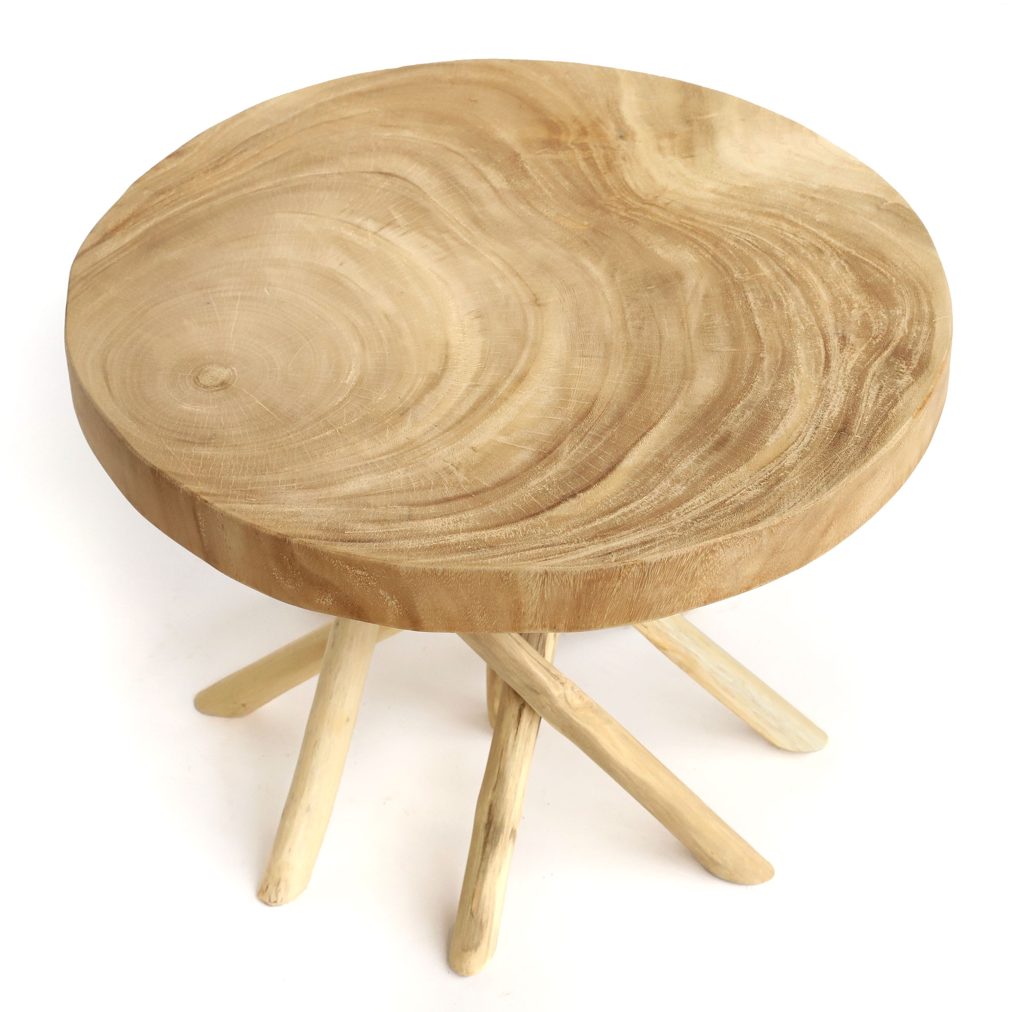Beistelltisch 'Stral', Suarholz, Ø 60-70 cm, H 50 cm von fischer's lagerhaus
