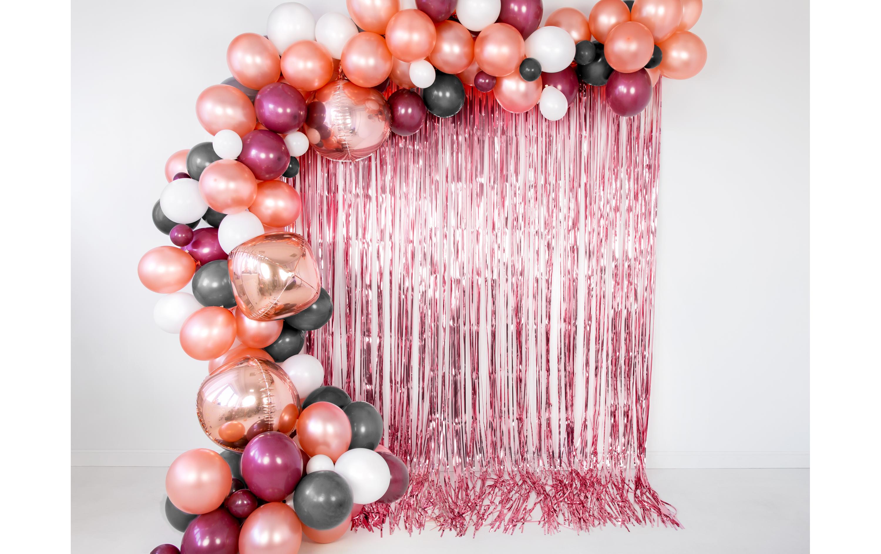 Partyaccessoire Vorhang 90 x 250 cm, RoségoldLametta Vorhang für Geburtstage und andere Feste