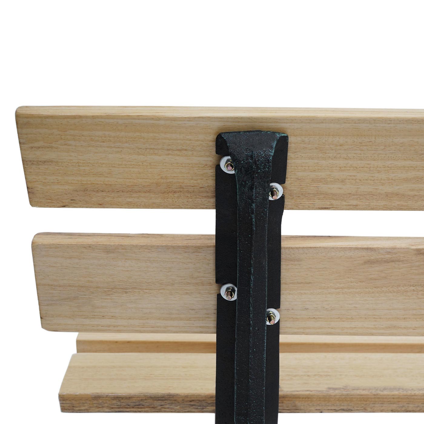 Gartenbank MCW-F96, Sitzbank Parkbank Holzbank, Gusseisen ~ 2-Sitzer 125cm hellbraun