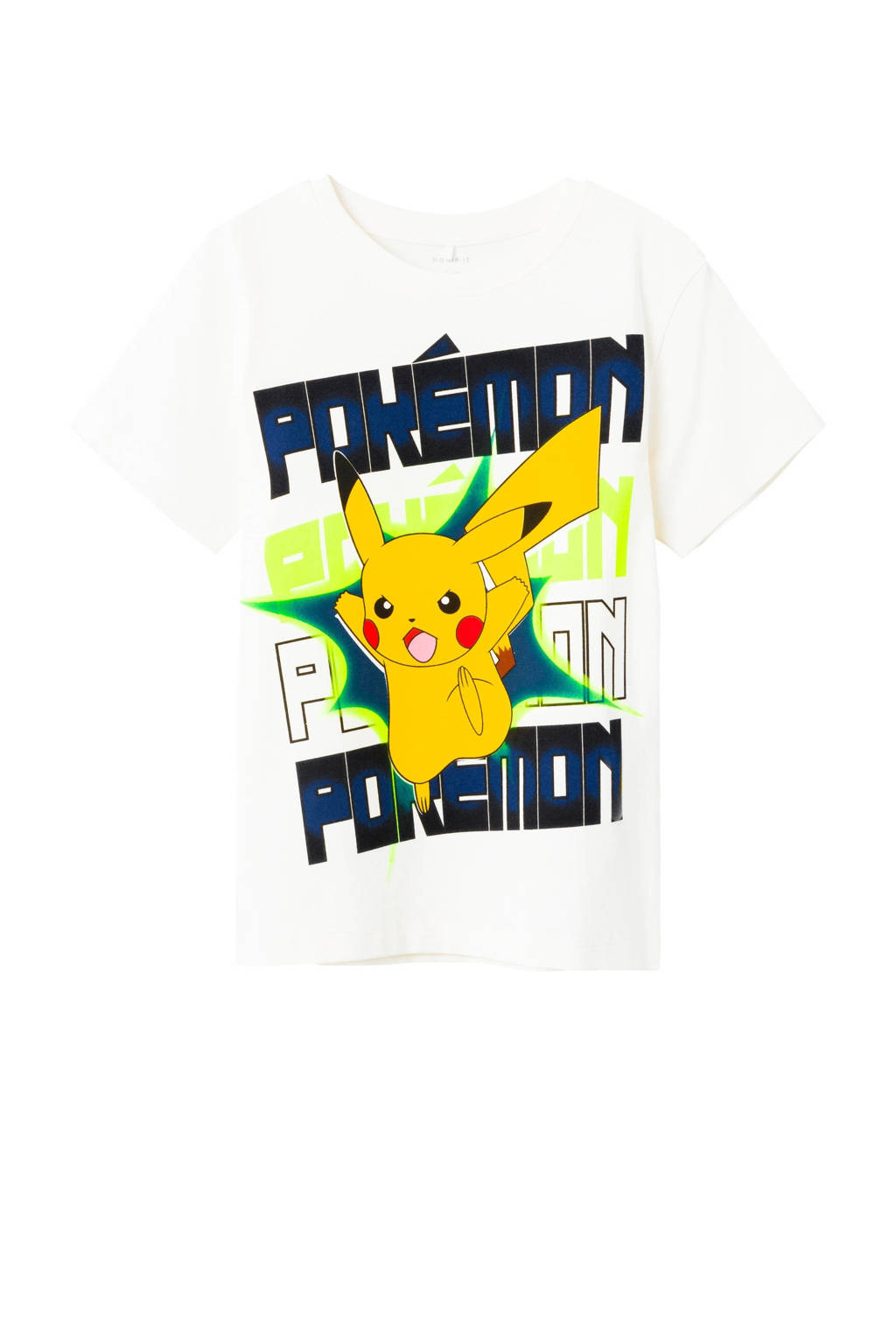 NAME IT Pokemon T-shirt NKMMACI met printopdruk wit