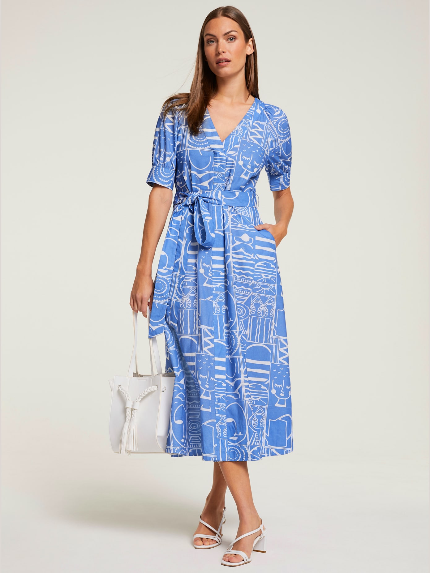 Robe imprimée coupe extra-longue tendance