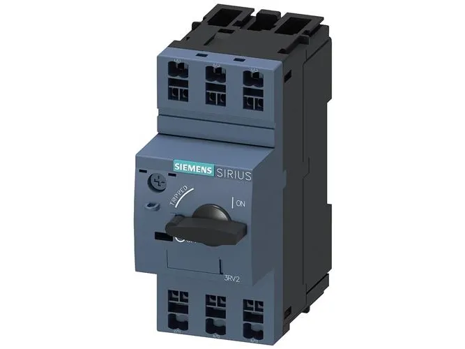 Siemens 3RV2411-1CA20 Effektafbryder 1 stk Indstillingsområde (strøm): 2.5 A (max) Koblingsspænding (max.): 690 V/AC (B x H x T) 45 x 106 x 97 mm