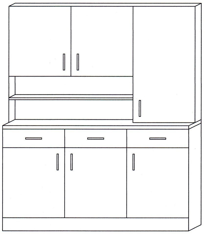 wiho Küchen Küchenbuffet »Küchenbuffet Prag, Breite 150 cm«