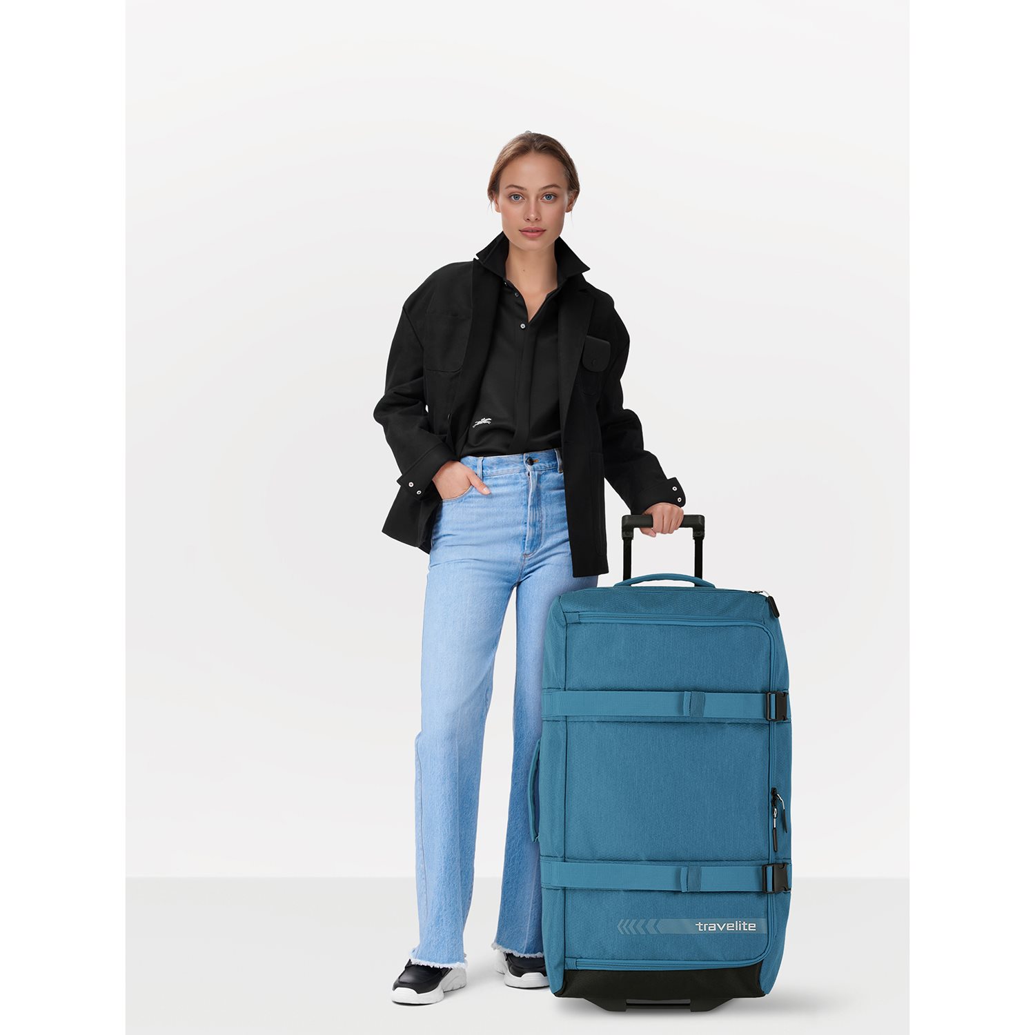 Travelite Kick Off Wheeled Duffle L petrol