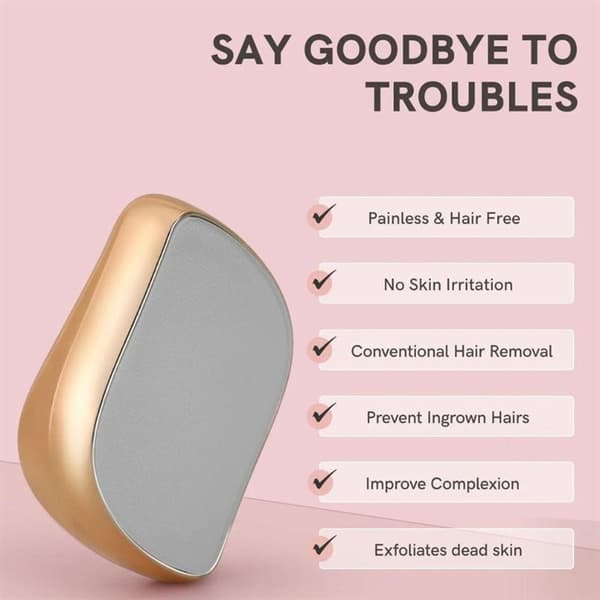 UNIQ Crystal Hair Eraser - Epilator med krystall for Smertefri hårfjerning - Gull