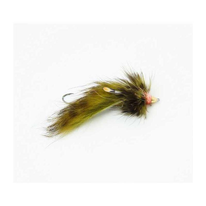 Mouche Spécial Carnassier Tof Cone Head Articulee - Olive Barred Black