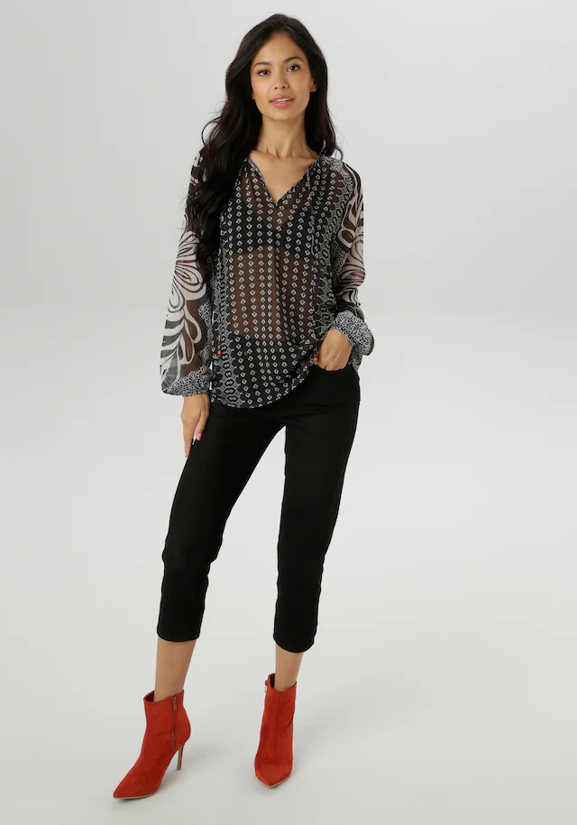 Aniston SELECTED Chiffonbluse , aus transparentem Chiffon - NEUE KOLLEKTION