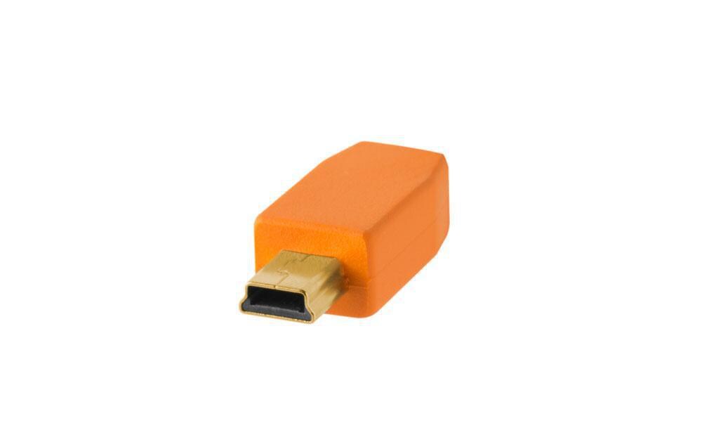Kabel TetherPro USB 2.0 A / Mini B 5 Pin 4.6 Meter – orangeUSB - Mini-USB-Kabel, 4.6 Meter lang