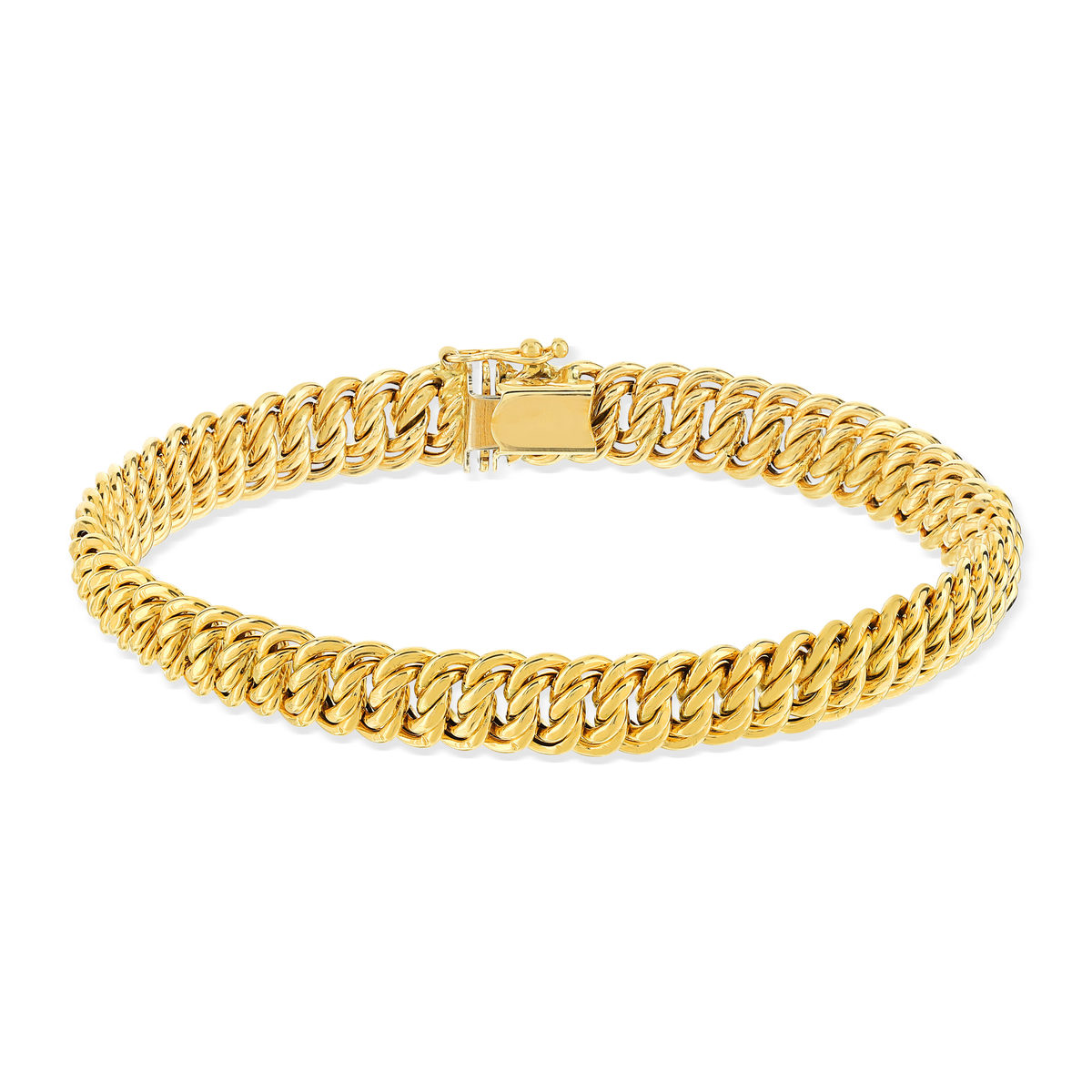 Bracelet or 750 jaune maille américaine 19 cm