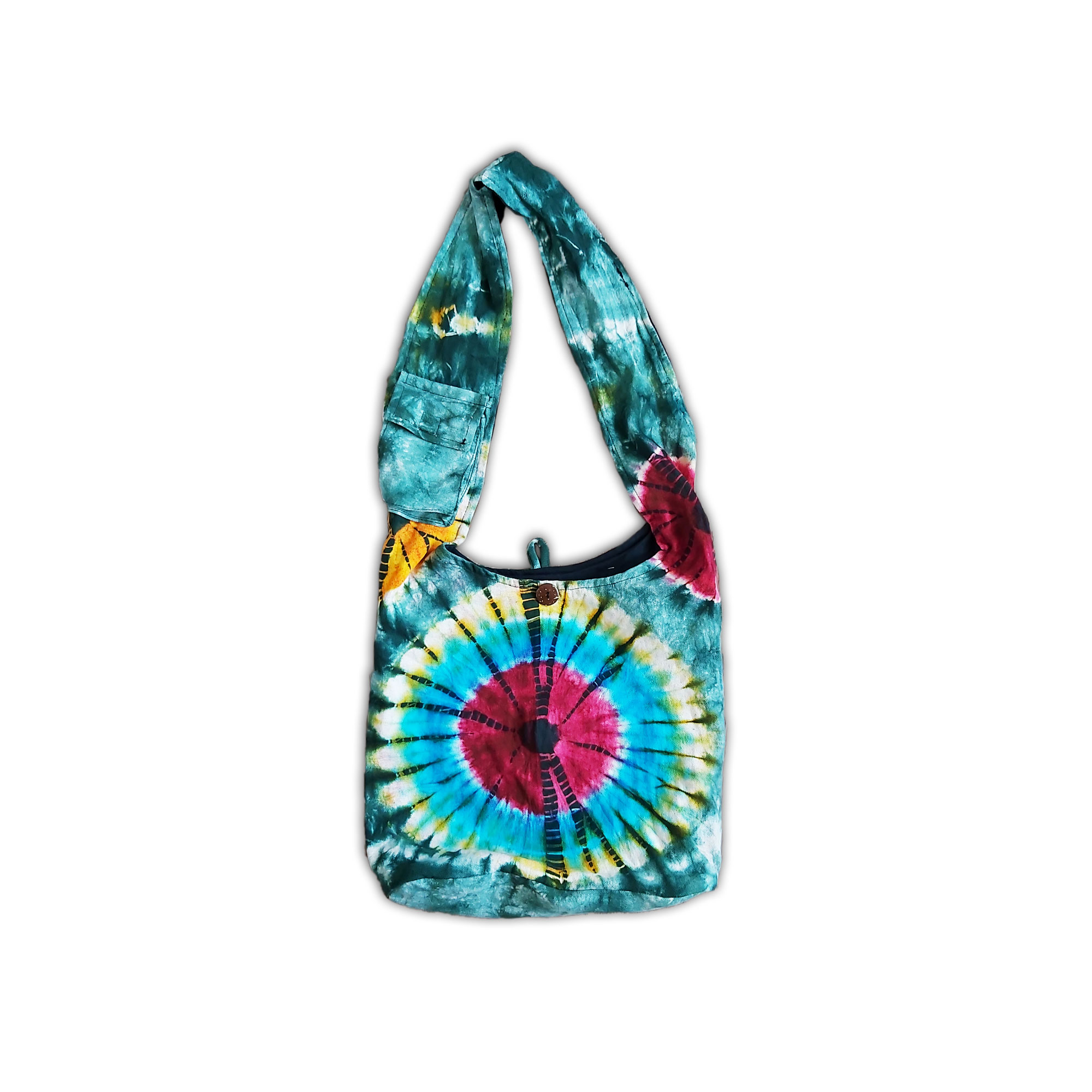 Umhängetasche Batik, blaugrün, multicolor, B 40 cm, H 35 cm, L 12 cm günstig bestellen