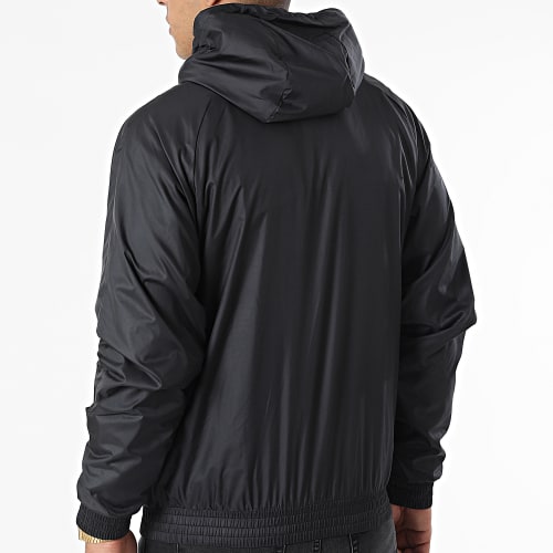 Veste Zippée Capuche A Bandes HI448 Noir