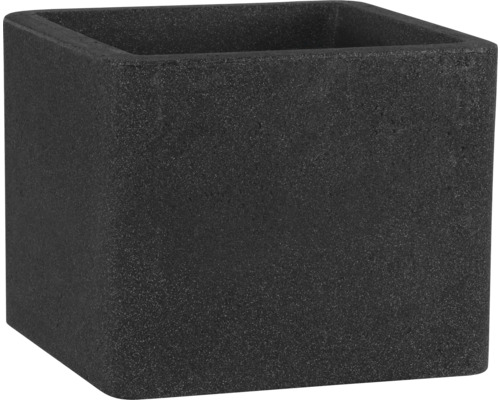 Geli Cube vierkante bloempot van kunststof, 29,5x29,5x28 cm, antraciet