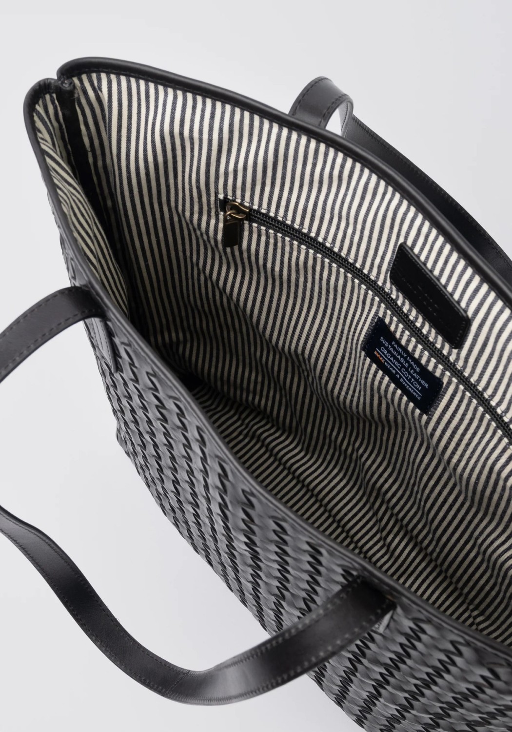 O My Bag Leder-Shopper Georgia Woven Classic Leather Black