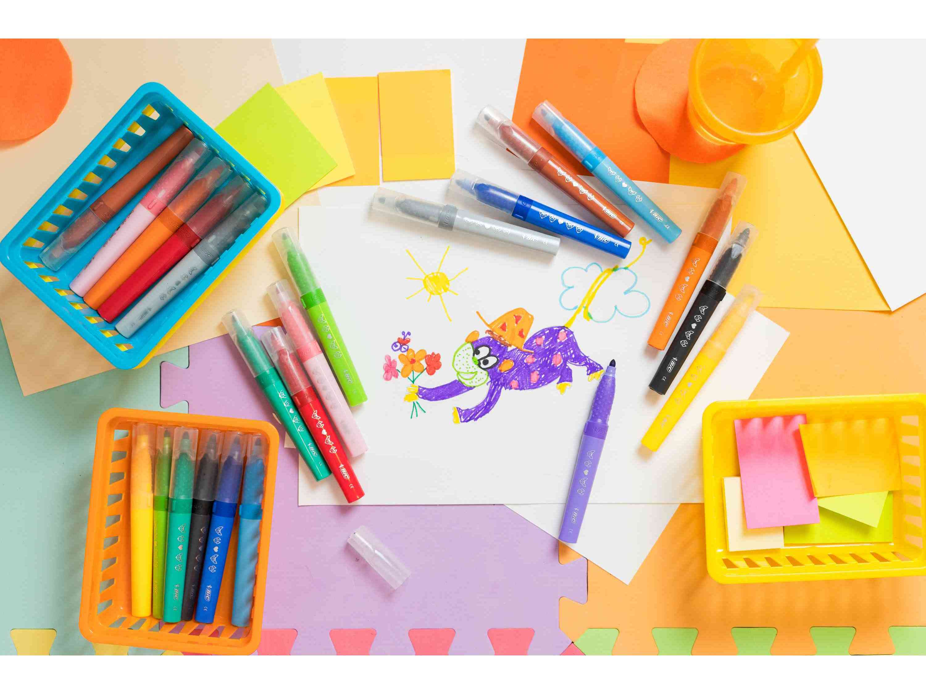 CANETAS DE FELTRO BIC KIDS CONFORT JUMBO 12 UNIDADES