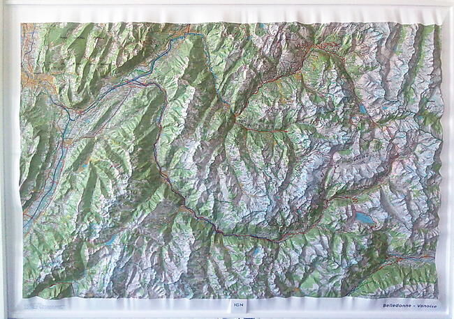 IGN - RELIEF BELLEDONNE VANOISE 1 100 000 113X80