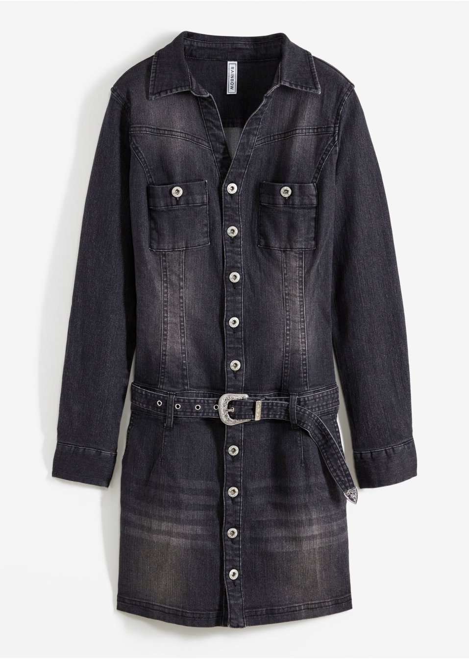 Robe en jean avec ceinture