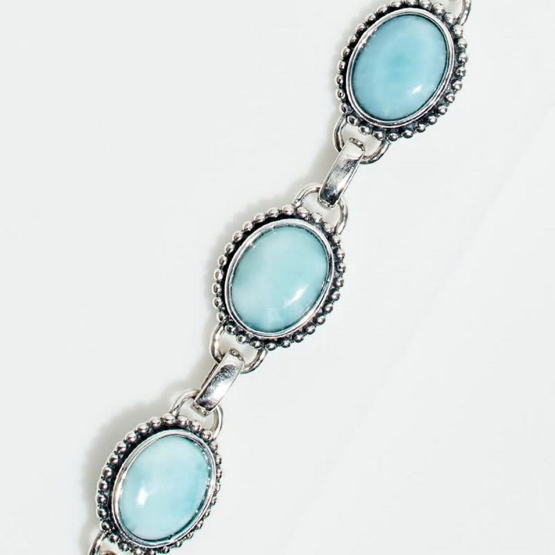 Bracelet argent massif et pierre naturelle