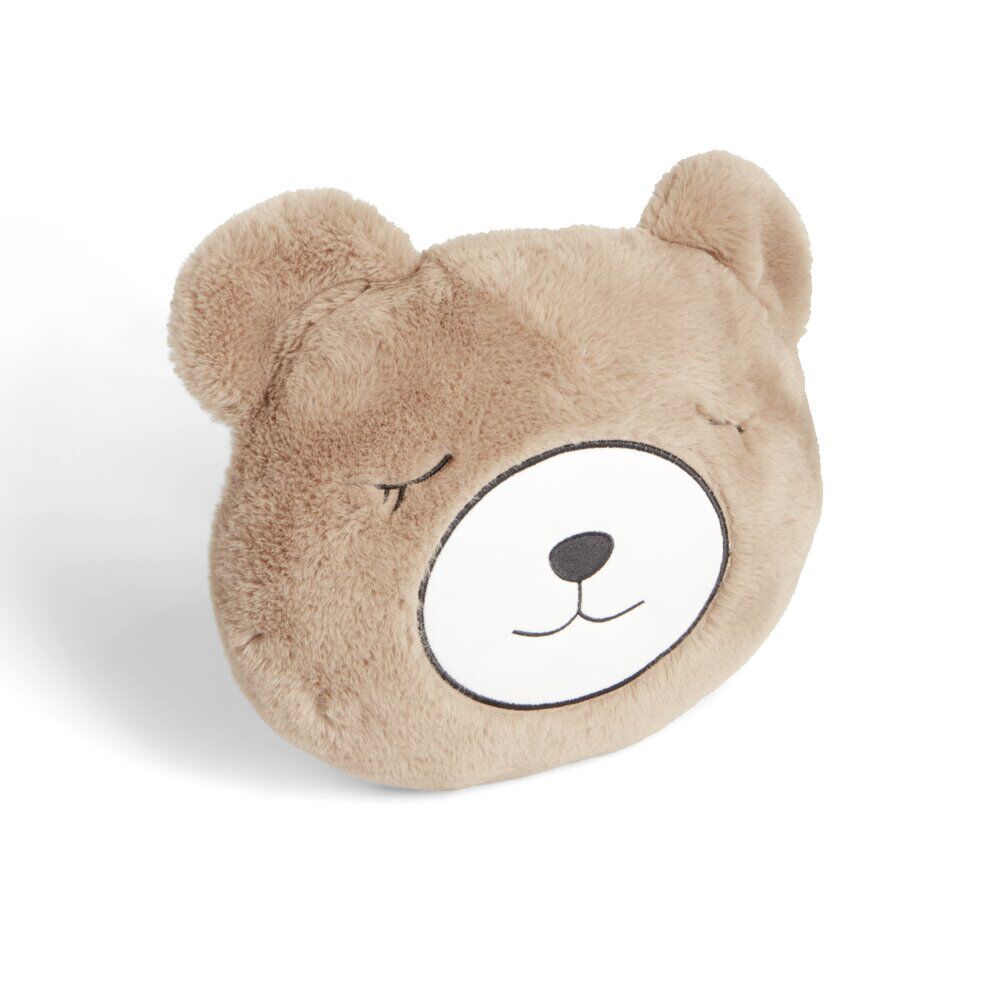 Coussin tête d'ourson polyester marron Ø33cm