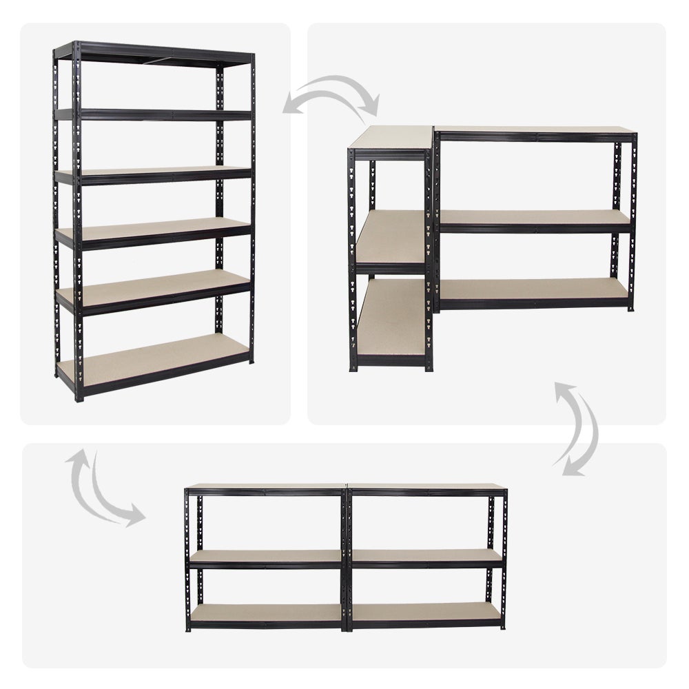 PROREGAL Heavy-Duty stellingkast Giant Tiger HxBxD 200 x 120 x 40 cm Draagvermogen planken 265 kg 6 planken Zwart