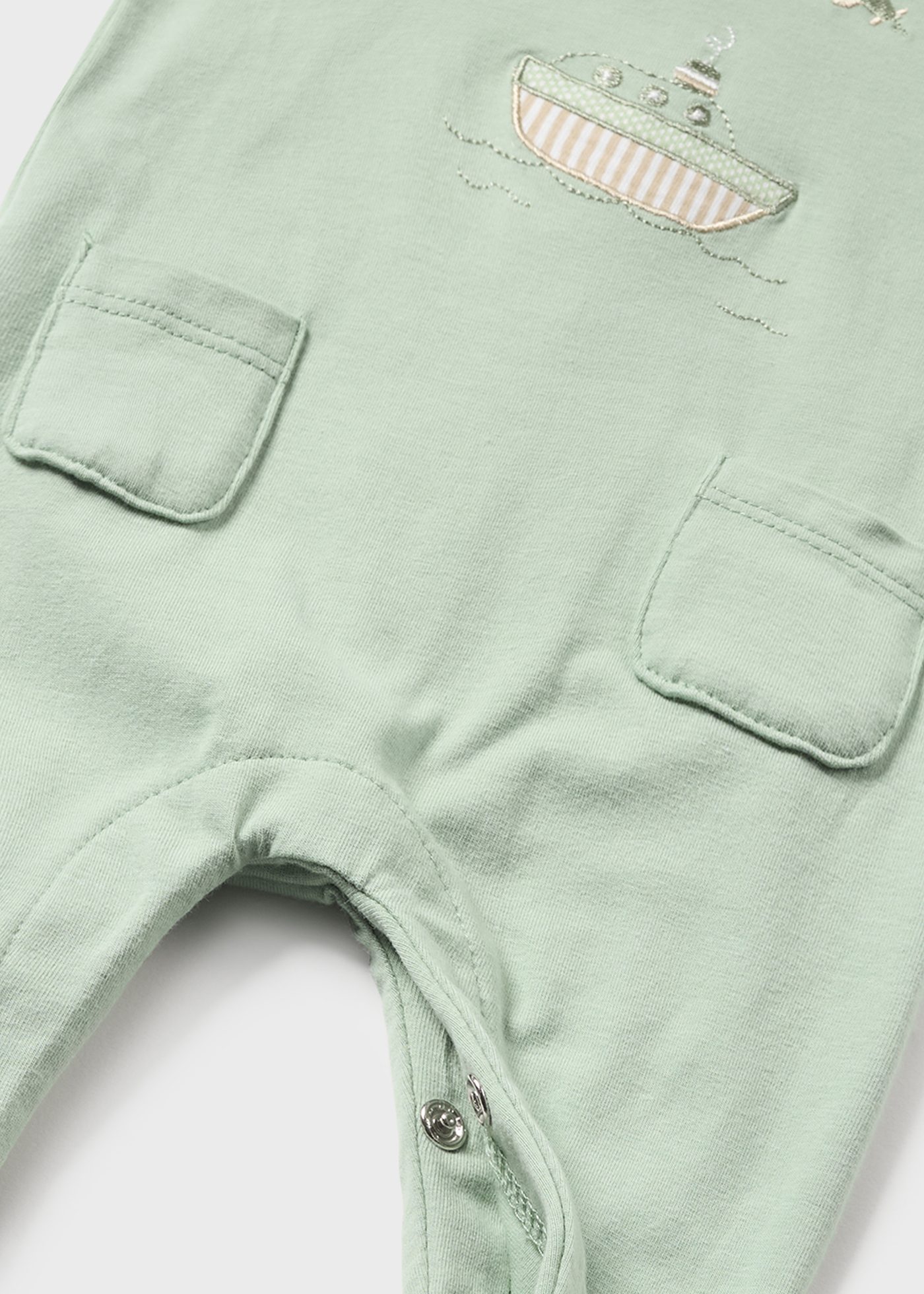 Pijama de algodão estampado para recém-nascido