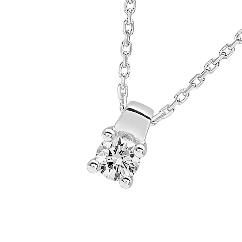Collier Femme - Or 18 Carats - Diamant 0,18 Carats - Longueur : 42 cm