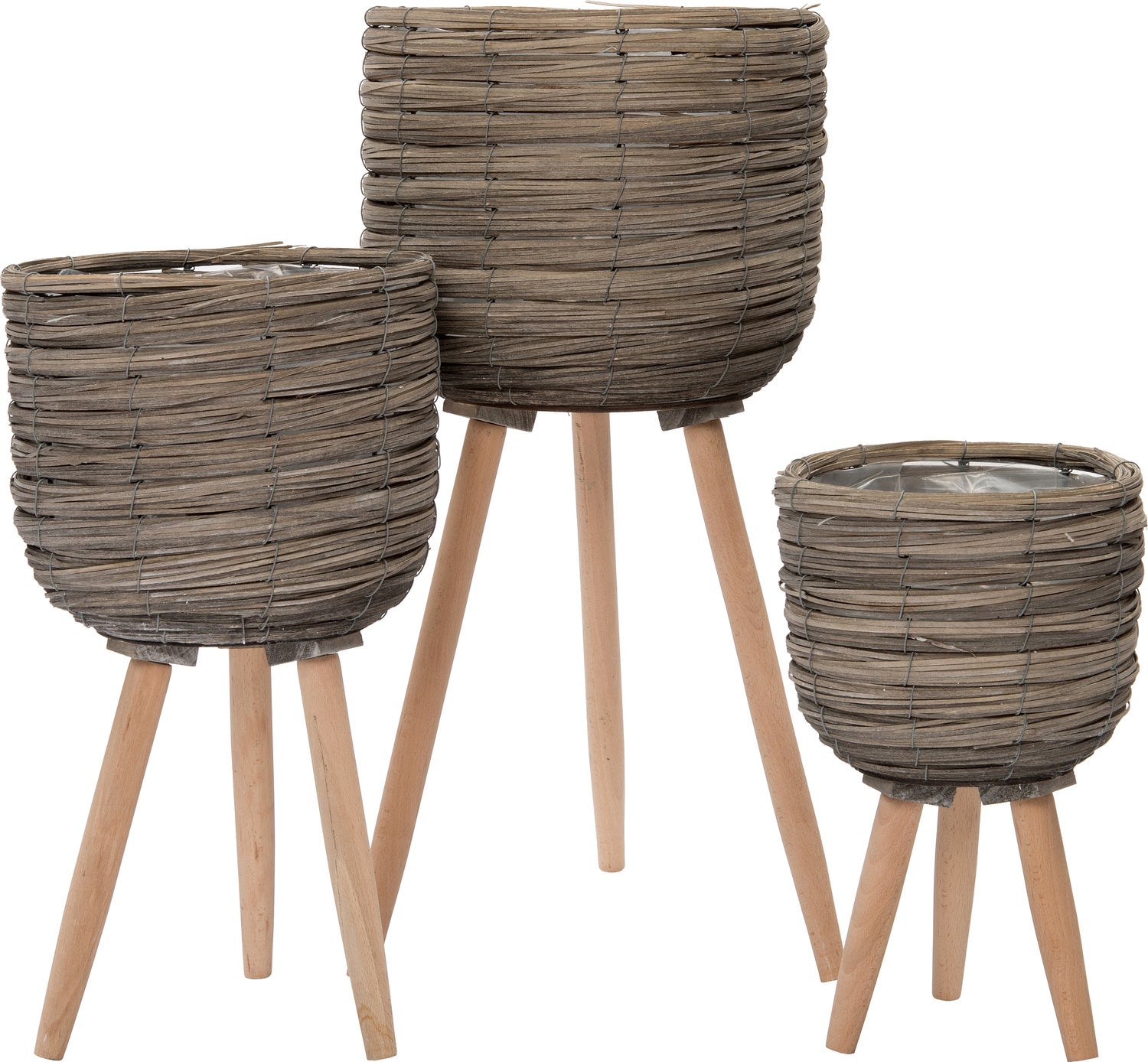 Intratuin plantenmand Suuz grijs / naturel D 25 H 45 cm