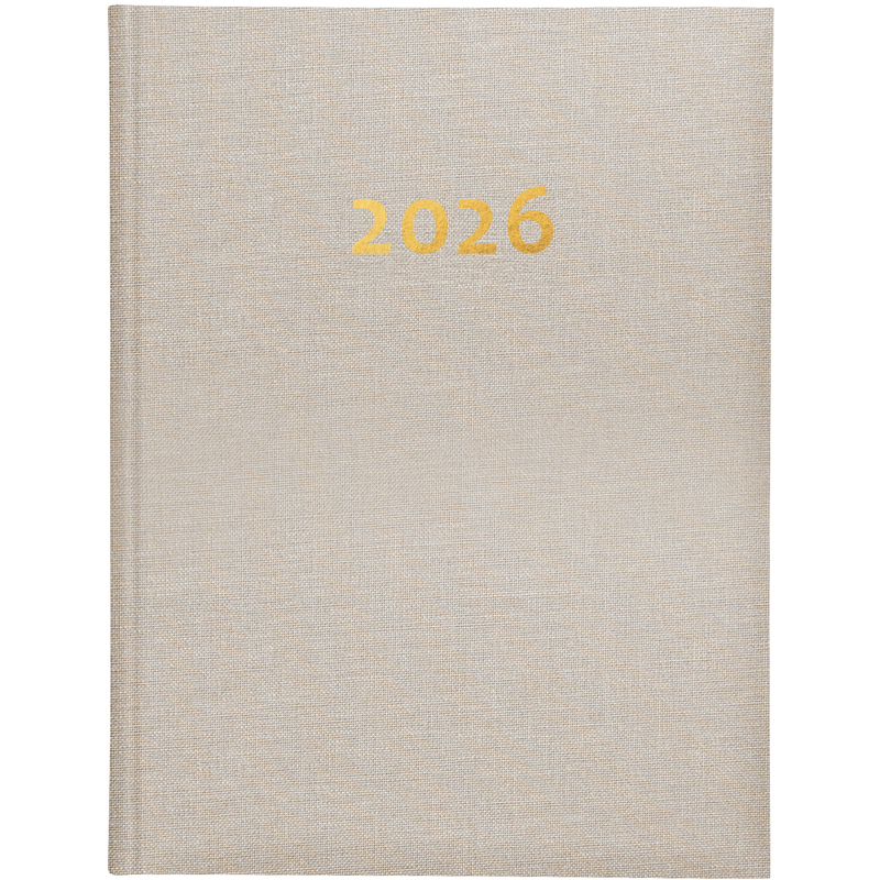 Biella Agenda 2026 Orario, 1 Woche / 2 Seiten, beige