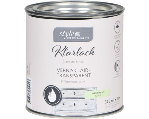 StyleColor blanke lak voor krijtverf, kleurloos, satijnglans, 375 ml