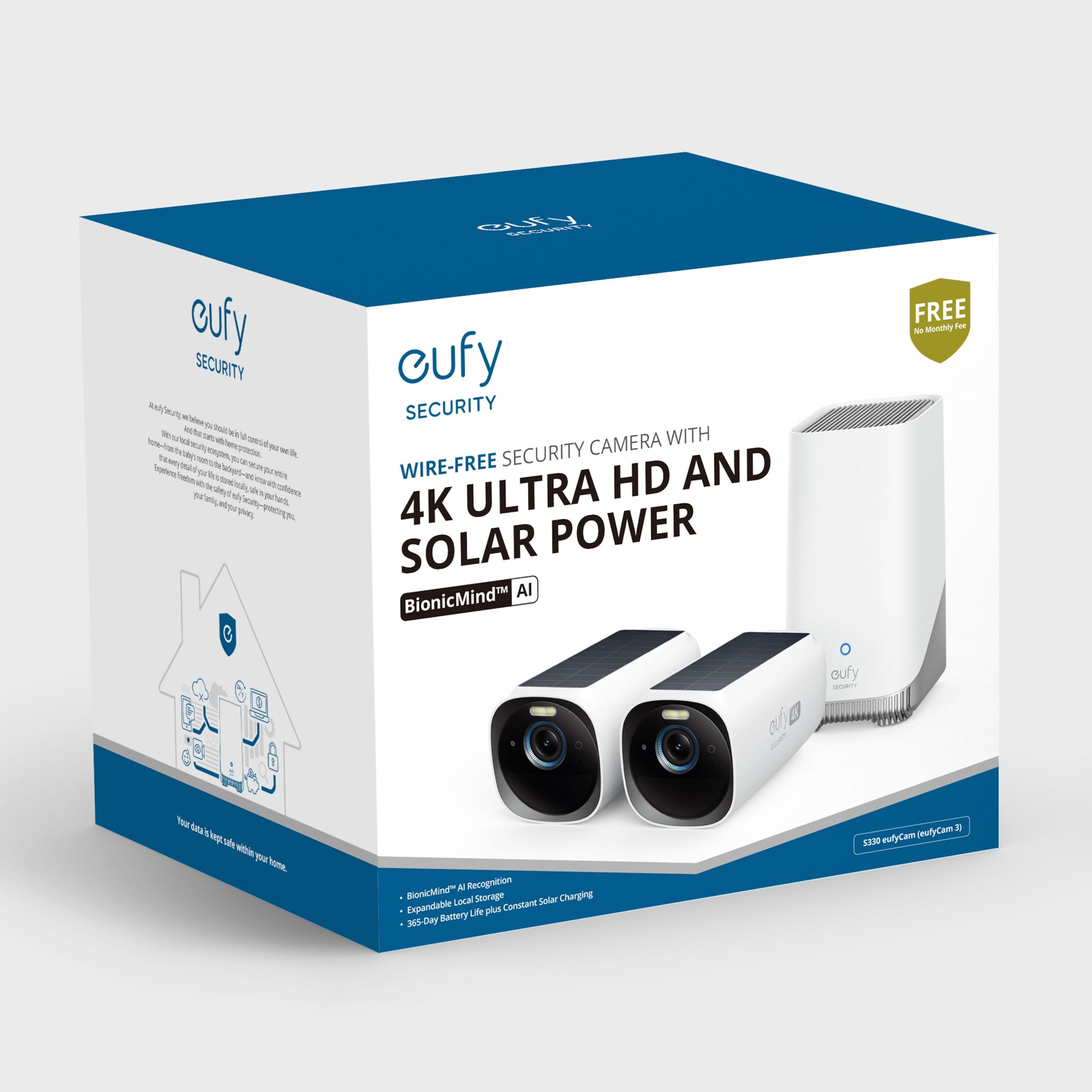 Eufy EufyCam 3-kit med solpanel og 2 kameraer