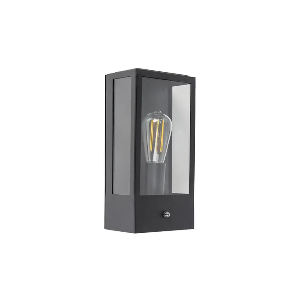 Qazqa buitenlampen met sensor rotterdam zwart e27