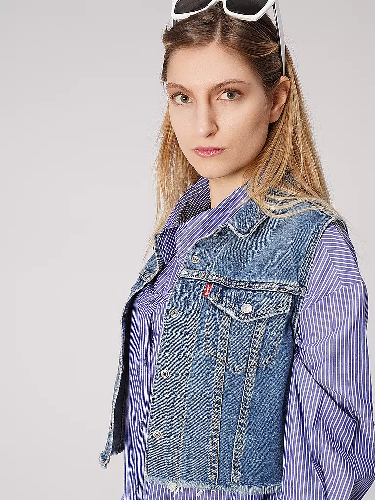 LEVI'S® Jeansgilet Cropped Fit blau