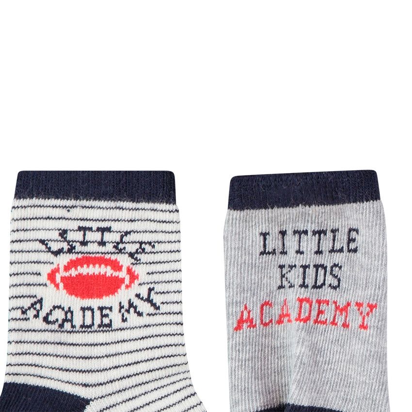 Lot de 3 paires de chaussettes fantaisies pour bébé garçon - Bleu marine