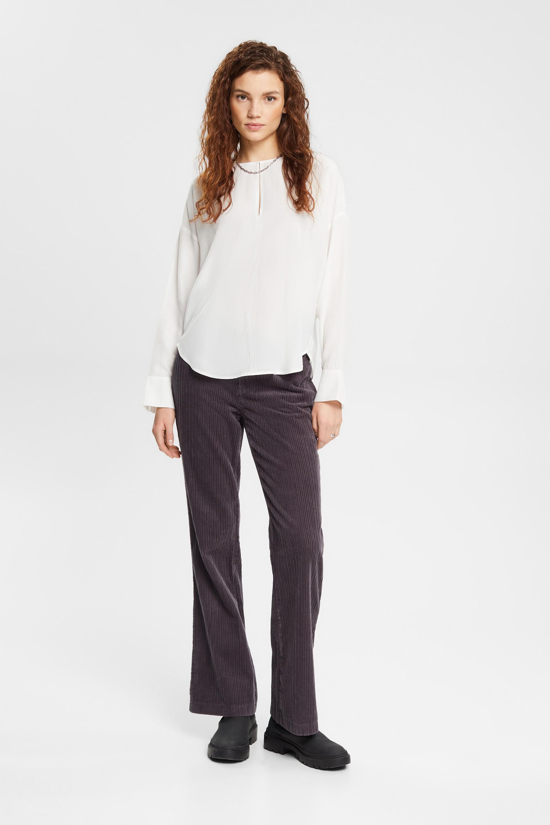 Blouse à encolure fendue, LENZING™ ECOVERO™
