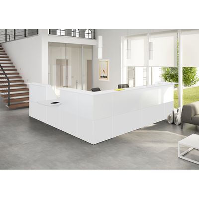 Banque d'accueil module assis MUSA - L80 cm - Blanc