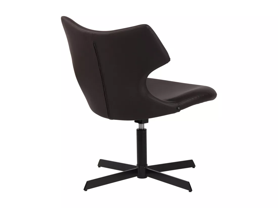 Chaise gondole - Similicuir & Métal noir mat - Marron - Welland