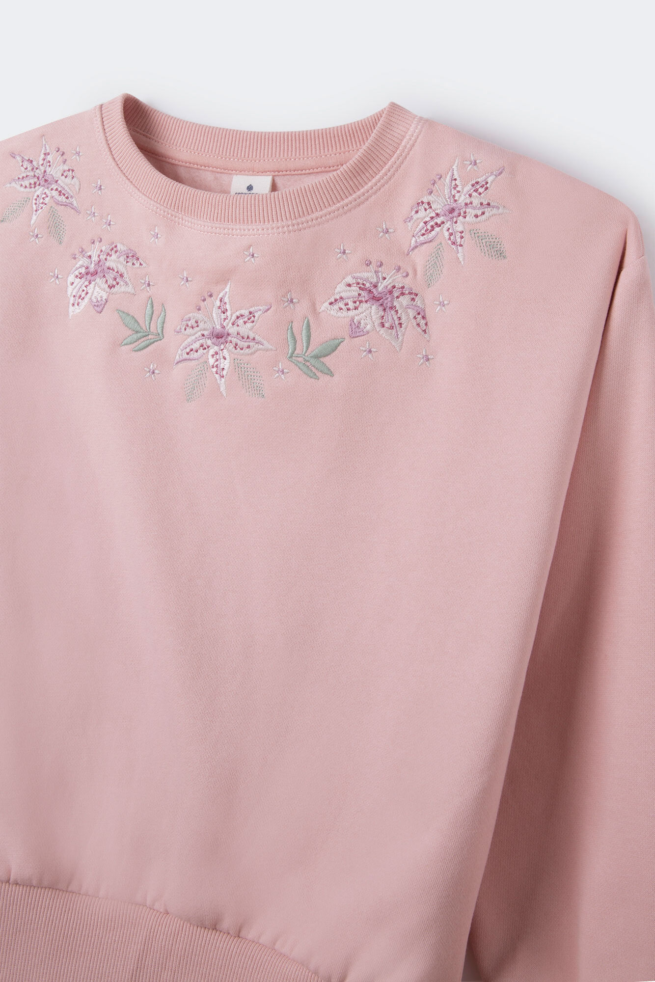 Moletom feminino bordado com estampa floral