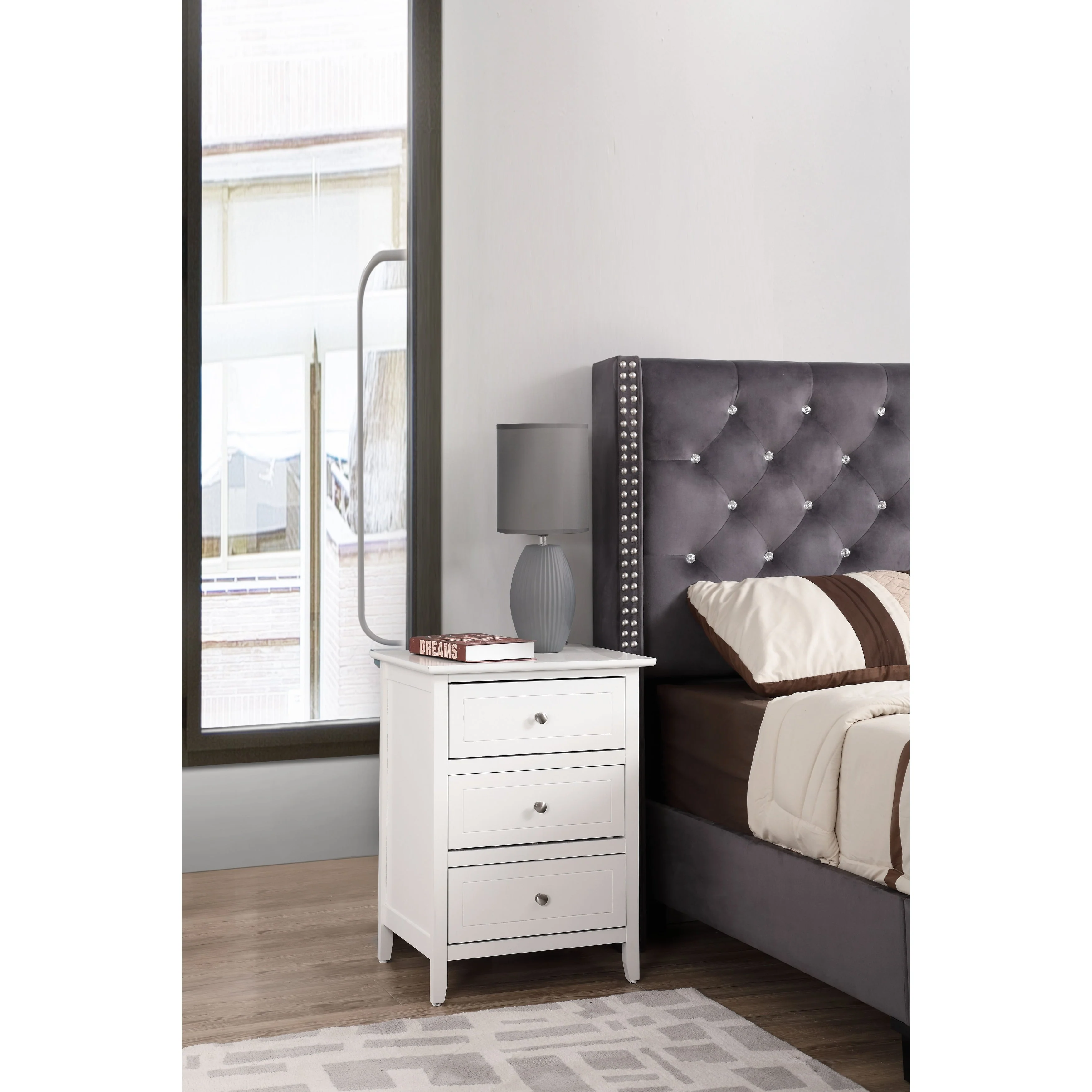 Daniel 3-drawer Transitional Wooden Nightstand