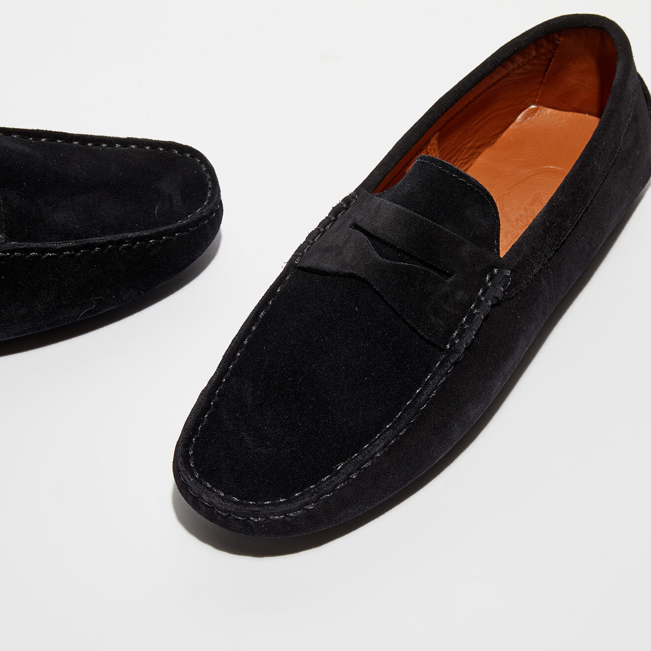 Loafers Mocassins en Velours de Cuir Martin noirs