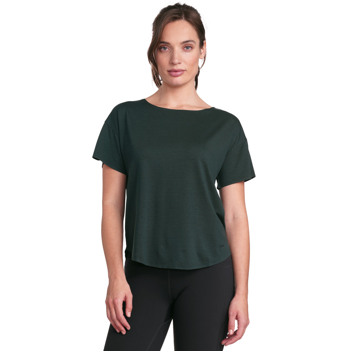 Gina Sports Damen Sport T-Shirt unifarben dunkelgrün