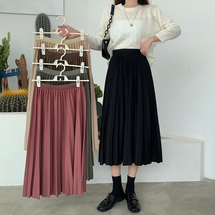 Shopherd - Hoge taille geplooide midi-rok