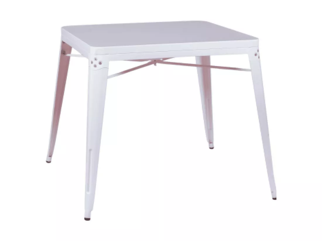 Table industrielle en acier - Bistro - Blanc
