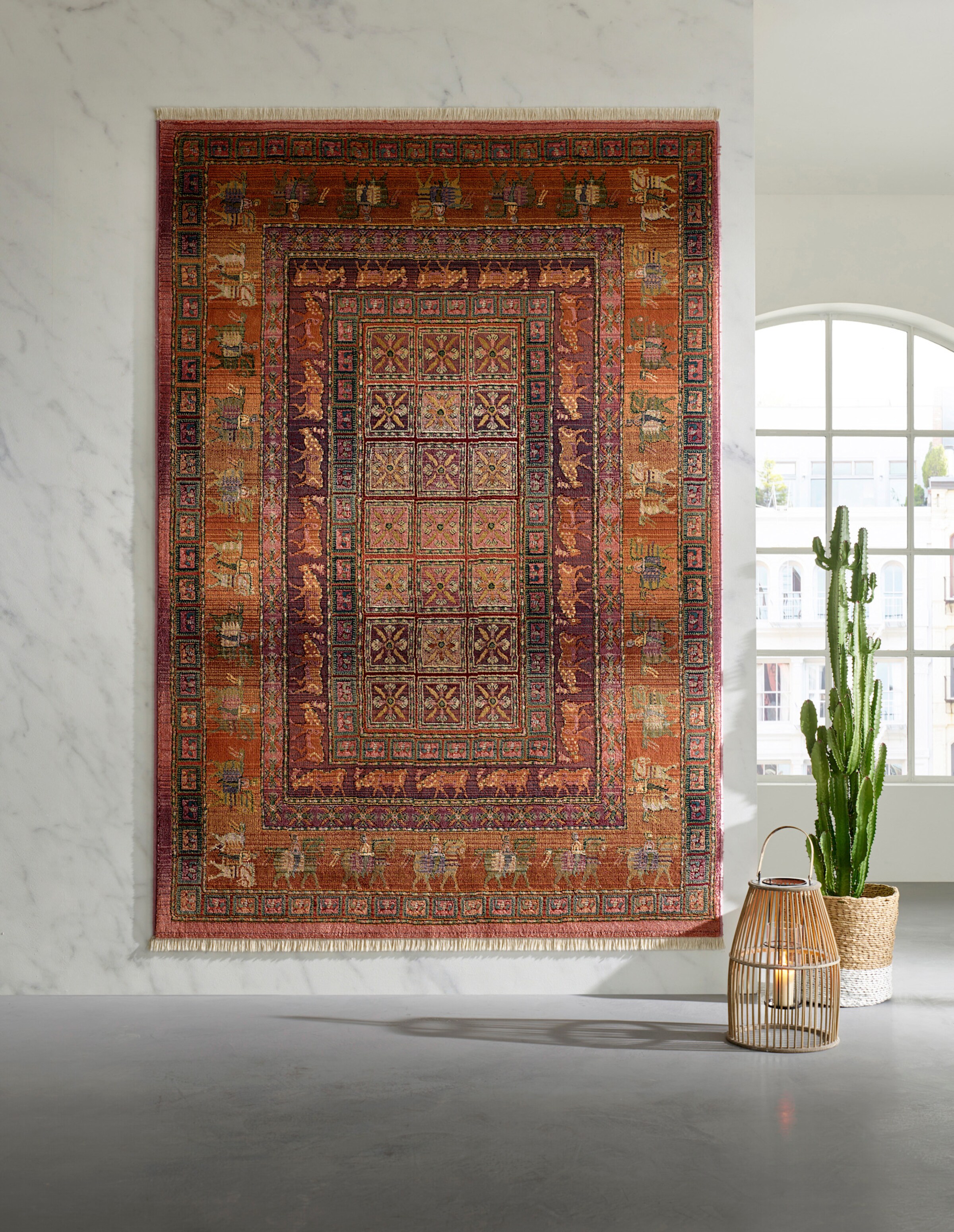 heine home Webteppich in bunt-terracotta
