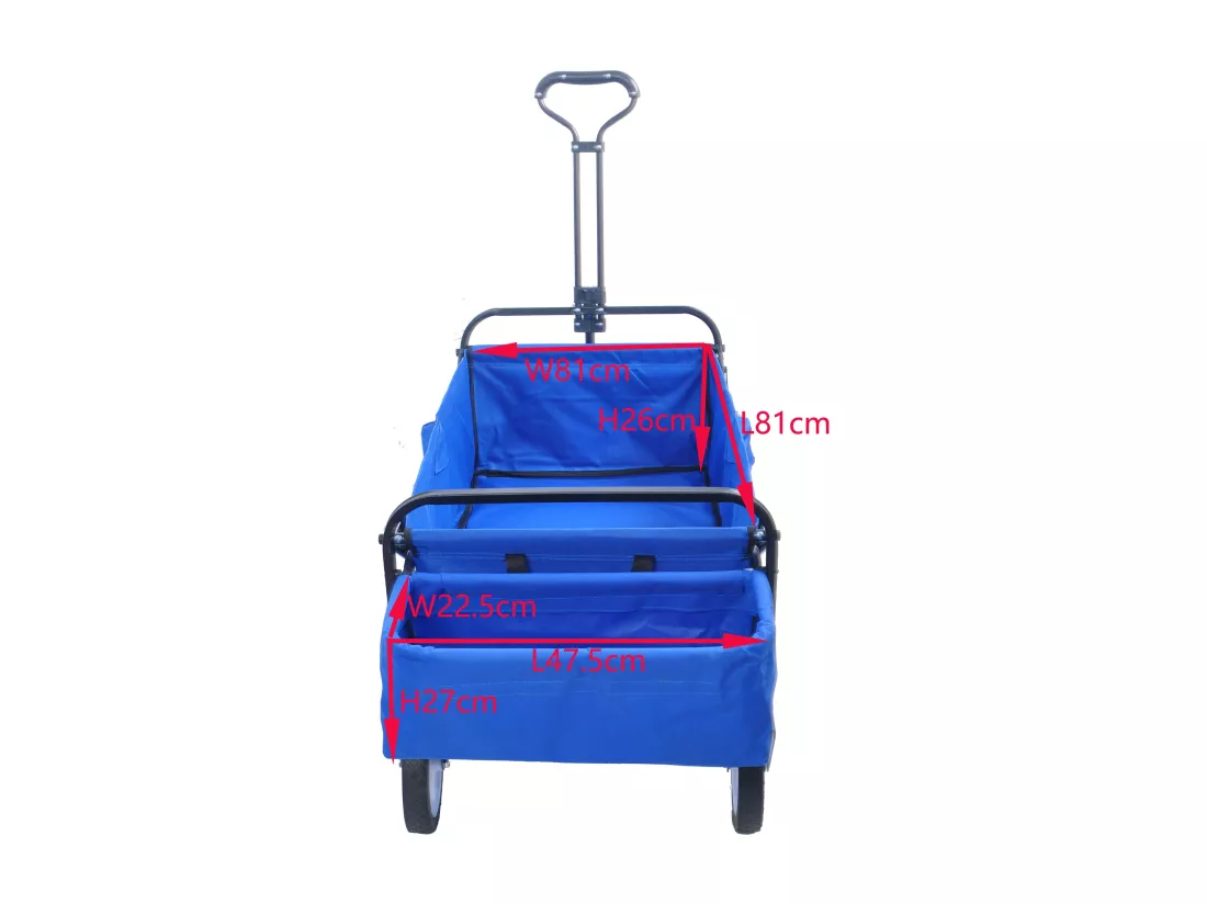 Chariot pliable en tissu,d108cm×w52cm,bleu