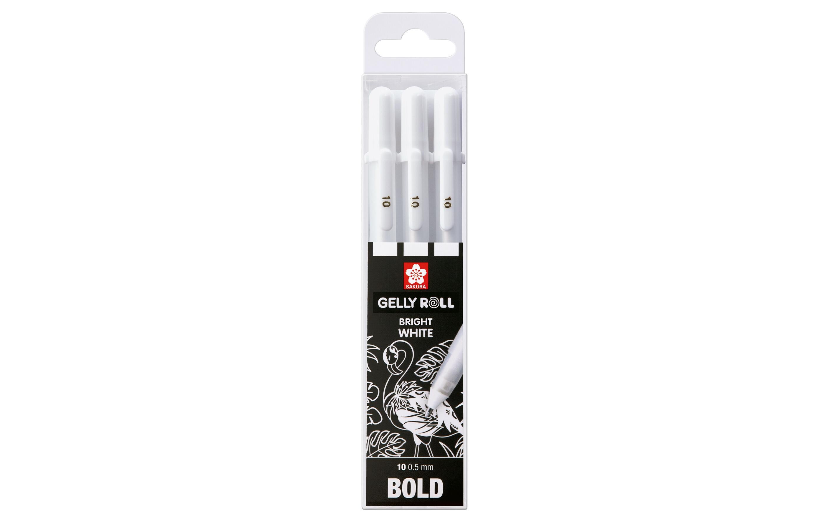 Gelschreiber Gelly Roll Basic 3er-Set Breit, WeissGelstifte für dicke Linien