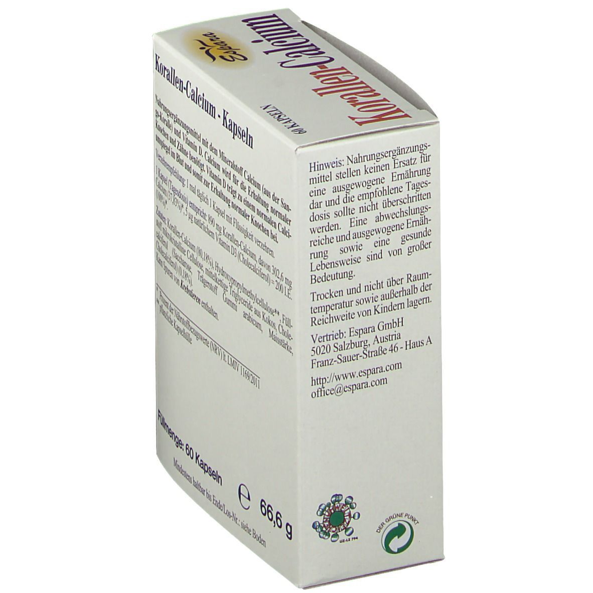 Korallen Calcium