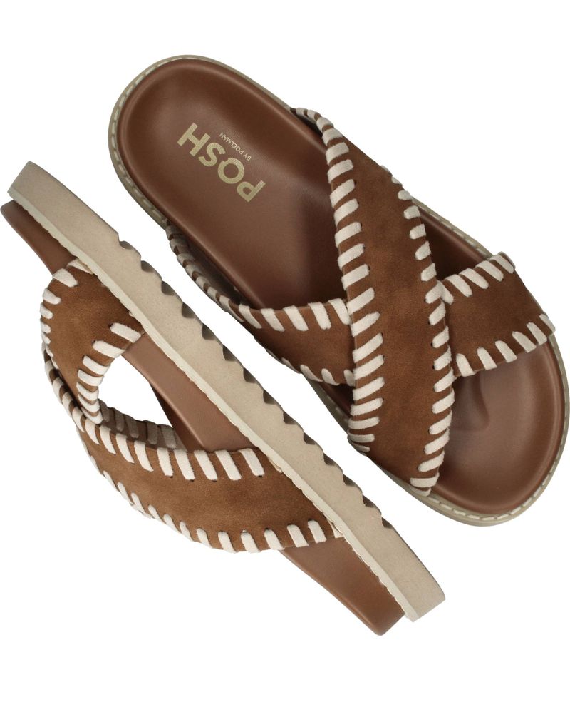 POSH by Poelman Slippers Cognac Dames